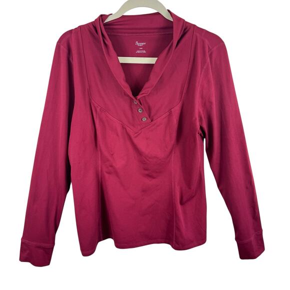 Stonewear Designs Red Long Sleeve Stretchy V-Neck Knit Pullover Top Size L - Picture 1 of 6